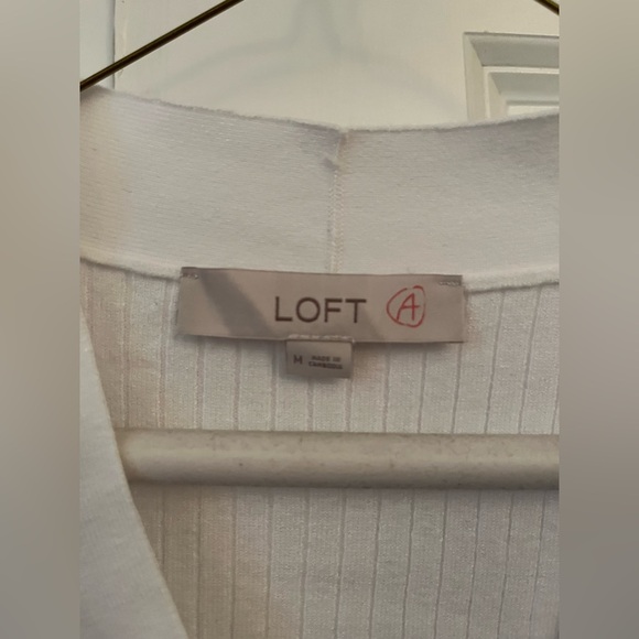 LOFT Striped Ribbed V-Neck Cardigan - Picture 6 of 6